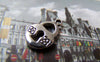 Accessories - 20 Pcs Of Antique Silver Flower Lock Charms Double Sided 10x13mm A1244