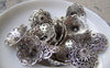 Accessories - 20 Pcs Of Antique Silver Flower Spacer Bead Caps 8x18mm A1133
