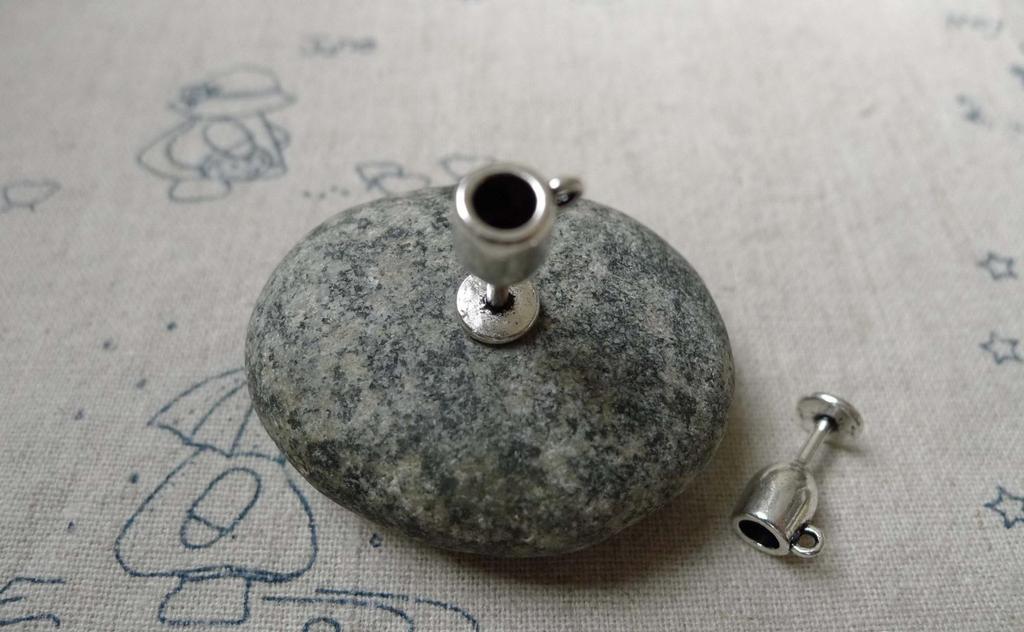 Accessories - 20 Pcs Of Antique Silver Goblet Wine Cup Charms 8x15mm A6001