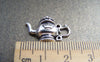 Accessories - 20 Pcs Of Antique Silver Half Teapot Charms 15x21mm A1294