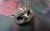 Accessories - 20 Pcs Of Antique Silver Halloween Chief Mask Charms 15x21mm A7460