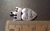 Accessories - 20 Pcs Of Antique Silver Heart Crown Charms 17x23mm A1321