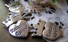 Accessories - 20 Pcs Of Antique Silver Heart Crown Charms 17x23mm A1321