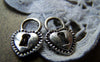 Accessories - 20 Pcs Of Antique Silver Heart Lock Charms 11x17mm A2188