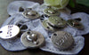 Accessories - 20 Pcs Of Antique Silver Heart Round Charms 15mm A1358