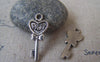 Accessories - 20 Pcs Of Antique Silver Hot Bow Tie Key Charms 12x25mm A1360