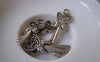 Accessories - 20 Pcs Of Antique Silver Hot Bow Tie Key Charms 12x25mm A1360