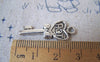 Accessories - 20 Pcs Of Antique Silver Hot Bow Tie Key Charms 12x25mm A1360
