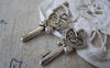 Accessories - 20 Pcs Of Antique Silver Hot Bow Tie Key Charms 12x25mm A1360