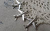 Accessories - 20 Pcs Of Antique Silver Jet Plane Charms 22x28mm A6873