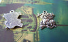 Accessories - 20 Pcs Of Antique Silver Kitten Cat Charms 13x17mm A1171