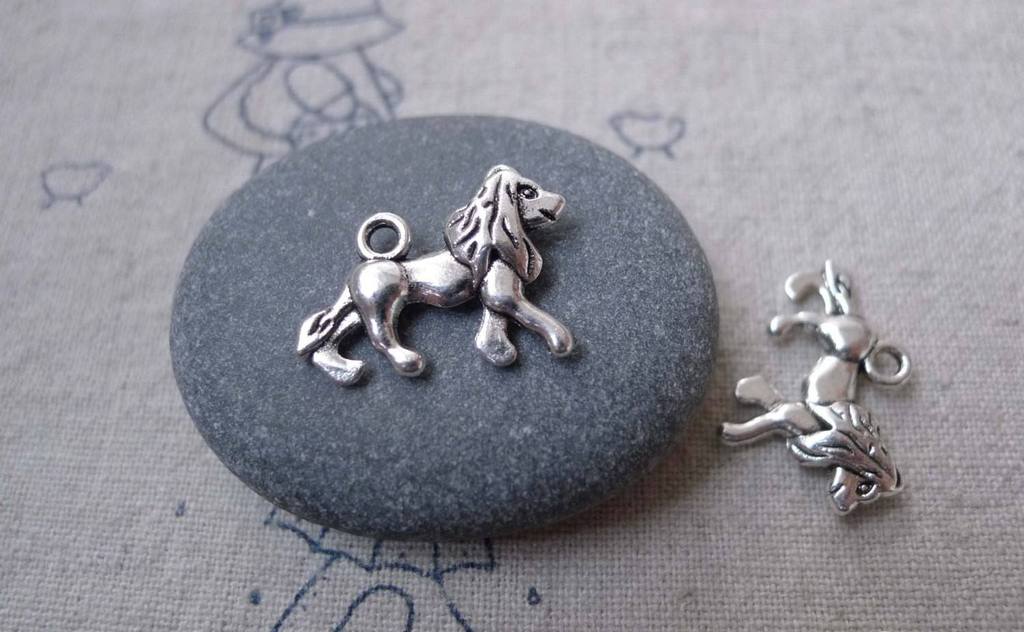 Accessories - 20 Pcs Of Antique Silver Lion Charms 14x20mm Double Sided A7572