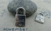 Accessories - 20 Pcs Of Antique Silver Love Heart Lock Charms Double Sided 11x20mm A1235