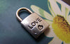 Accessories - 20 Pcs Of Antique Silver Love Heart Lock Charms Double Sided 11x20mm A1235