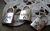 Accessories - 20 Pcs Of Antique Silver Love Heart Lock Charms Double Sided 11x20mm A1235
