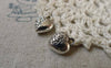 Accessories - 20 Pcs Of Antique Silver Lovely 3D Heart Charms 10mm A6304