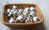 Accessories - 20 Pcs Of Antique Silver Lovely 3D Heart Charms 7mm A905