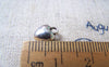 Accessories - 20 Pcs Of Antique Silver Lovely 3D Heart Charms 7mm A905