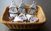 Accessories - 20 Pcs Of Antique Silver Lovely Cartoon House Charms 10x15mm A895