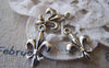 Accessories - 20 Pcs Of Antique Silver Lovely Flower Lily Charms 12x18mm A2336