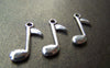 Accessories - 20 Pcs Of Antique Silver Lovely Music Note Charms 7x24mm A1668