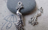 Accessories - 20 Pcs Of Antique Silver Lovely Phoenix Bird Charms 12x31mm Double Sided A7560