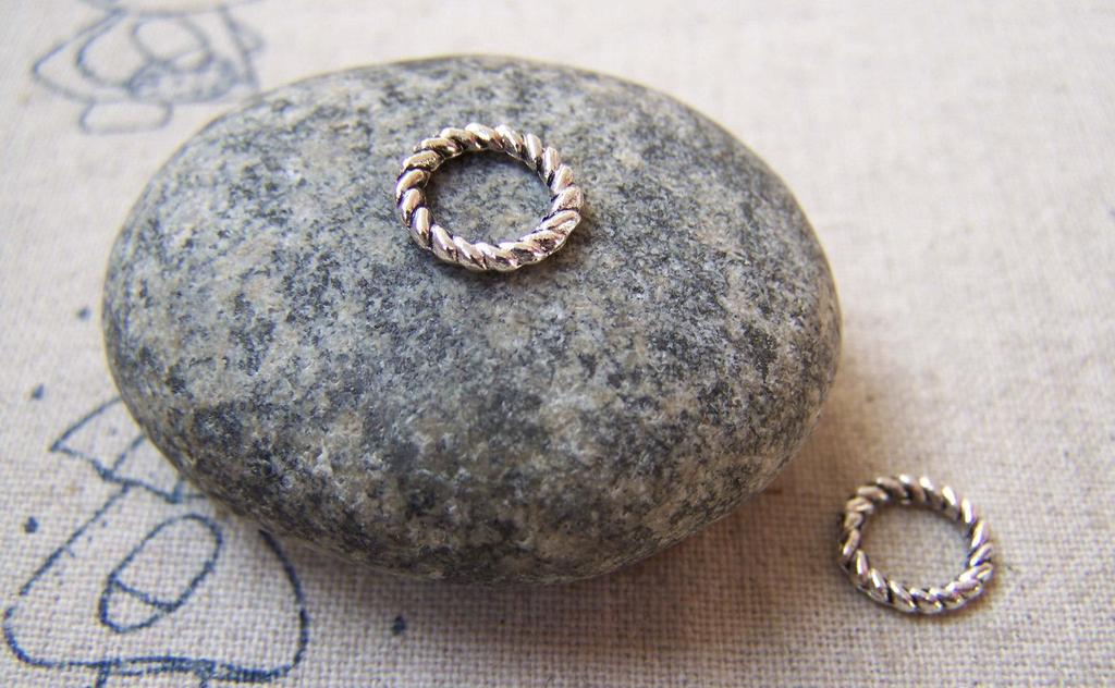 Accessories - 20 Pcs Of Antique Silver Lovely Twisted Coiled Ring 10mm A2951