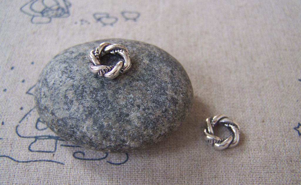 Accessories - 20 Pcs Of Antique Silver Lovely Twisted Coiled Ring 3x11mm A4485