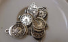Accessories - 20 Pcs Of Antique Silver Mechanical Watch Clock Charms Pendants 12x20mm A7338