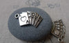 Accessories - 20 Pcs Of Antique Silver Poker Cards Royal Flush Charms 13x25mm A1373