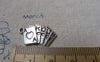 Accessories - 20 Pcs Of Antique Silver Poker Cards Royal Flush Charms 13x25mm A1373