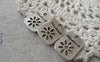Accessories - 20 Pcs Of Antique Silver Rectangular Handmade Flower Charms 14x19mm A6693