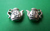 Accessories - 20 Pcs Of Antique Silver Rondelle Teapot Charms 13mm A1288