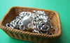 Accessories - 20 Pcs Of Antique Silver Rose Flower Connectors Charms 10x15mm A1107
