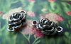 Accessories - 20 Pcs Of Antique Silver Rose Flower Connectors Charms 10x15mm A1107