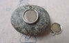 Accessories - 20 Pcs Of Antique Silver Round Base Settings Pendant Double Sided Match 12mm Cabochon A6885