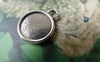 Accessories - 20 Pcs Of Antique Silver Round Base Settings Pendant Double Sided Match 12mm Cabochon A6885