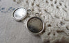 Accessories - 20 Pcs Of Antique Silver Round Base Settings Pendant Double Sided Match 12mm Cabochon A6885
