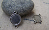 Accessories - 20 Pcs Of Antique Silver Round Cameo Base Setting Connector Match 10mm Cabochon A3225