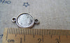 Accessories - 20 Pcs Of Antique Silver Round Cameo Base Setting Connector Match 10mm Cabochon A3225