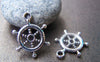 Accessories - 20 Pcs Of Antique Silver Rudder Charms 15x20mm A1274