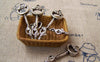 Accessories - 20 Pcs Of Antique Silver Skeleton Cat Key Charms 10x35mm A1233