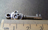 Accessories - 20 Pcs Of Antique Silver Skull Key Charms 8x28mm A1566