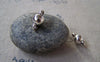 Accessories - 20 Pcs Of Antique Silver Smooth Ball Connector  Size 8x14mm A5373