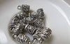 Accessories - 20 Pcs Of Antique Silver Textured Bead Tassel Caps Charms 7x13mm A6834