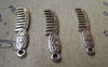 Accessories - 20 Pcs Of Antique Silver Vintage Flower Comb Charms 8x36mm A893