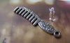 Accessories - 20 Pcs Of Antique Silver Vintage Flower Comb Charms 8x36mm A893