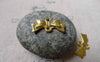 Accessories - 20 Pcs Of Gold Tone Bow Tie Knot Connector 8x20mm A5955