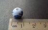 Accessories - 20 Pcs Of Hand Painted Chinese Blue Ceramic Round Beads 10mm A1864