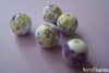 Accessories - 20 Pcs Of Hand Painted Chinese Blue Flower Ceramic Round Beads 12mm A1878